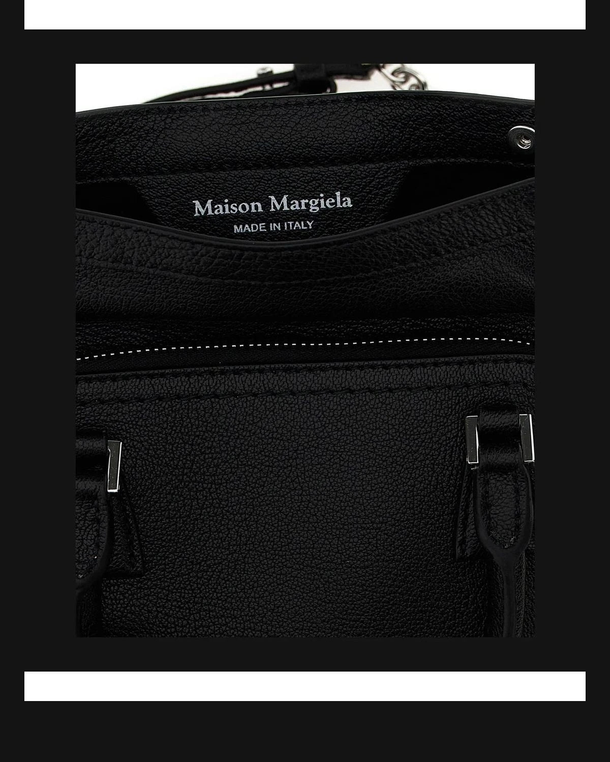 Maison Margiela Satchel Bag in black, Calfskin Leather — view 4