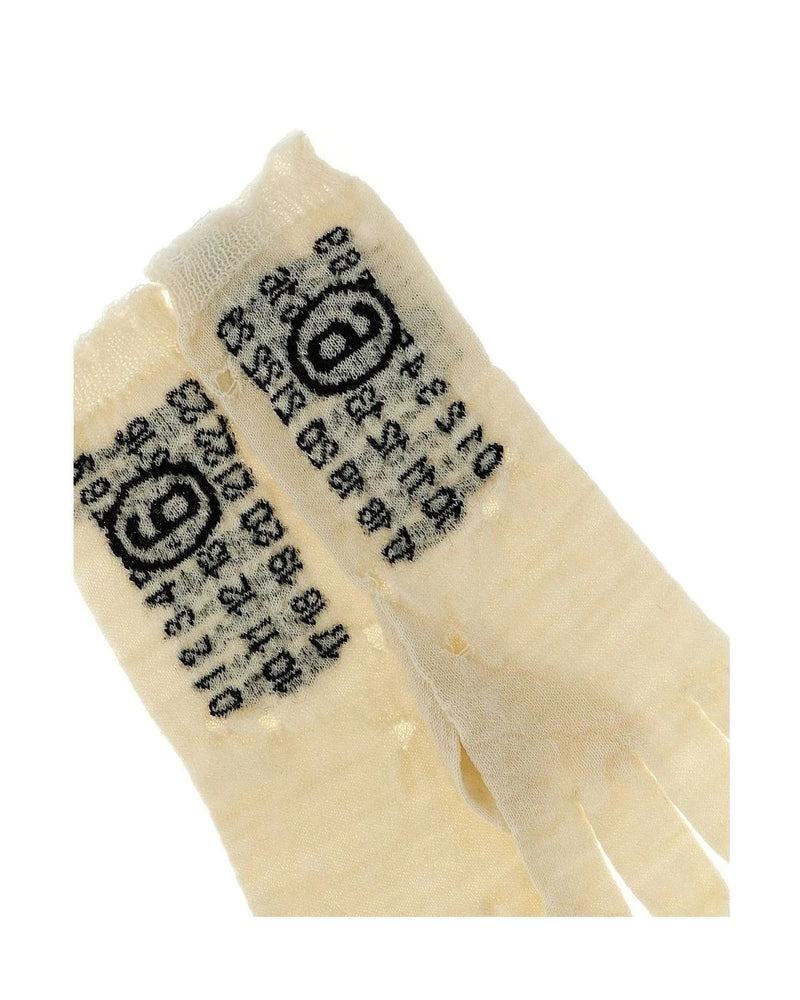 MM6 Maison Margiela Gloves & Mitten in beige, Virgin Wool — view 3