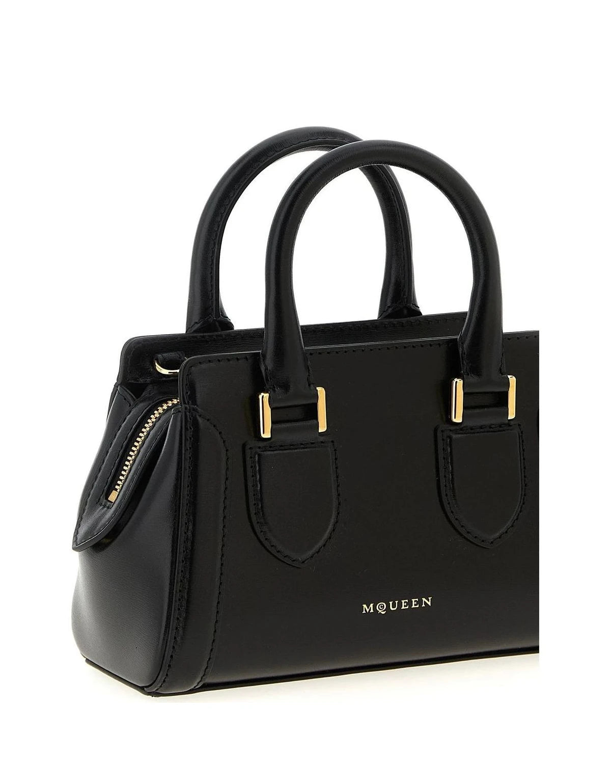Alexander McQueen Satchel Bag in black, Calfskin Leather — view 3