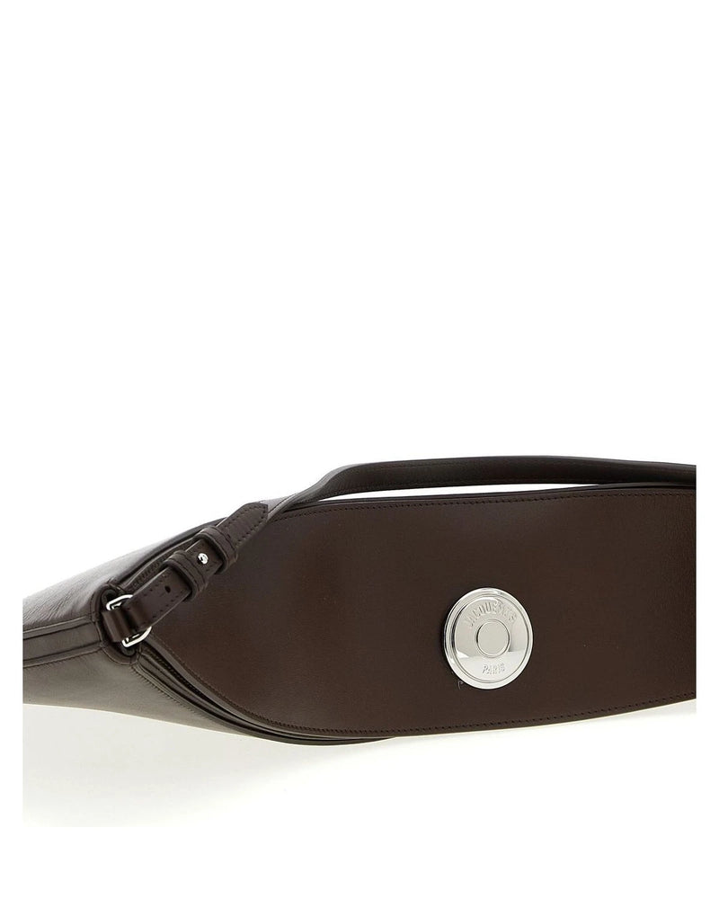 Brown Calfskin Shoulder Bag 