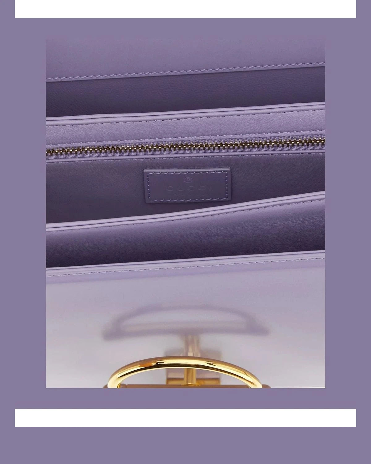 Gucci Shoulder Bag in purple, Calfskin Leather — view 4