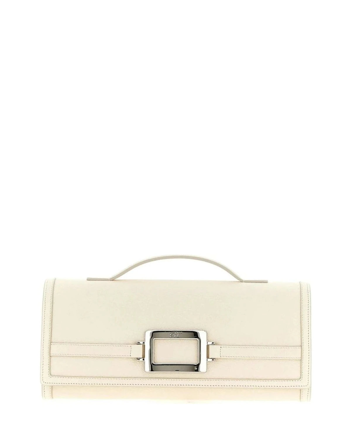 Roger Vivier Clutch Bag in white, Calfskin Leather