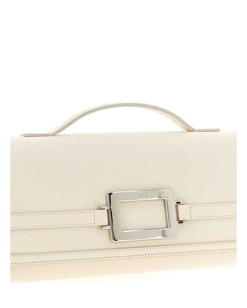 Roger Vivier Clutch Bag in white, Calfskin Leather — view 3