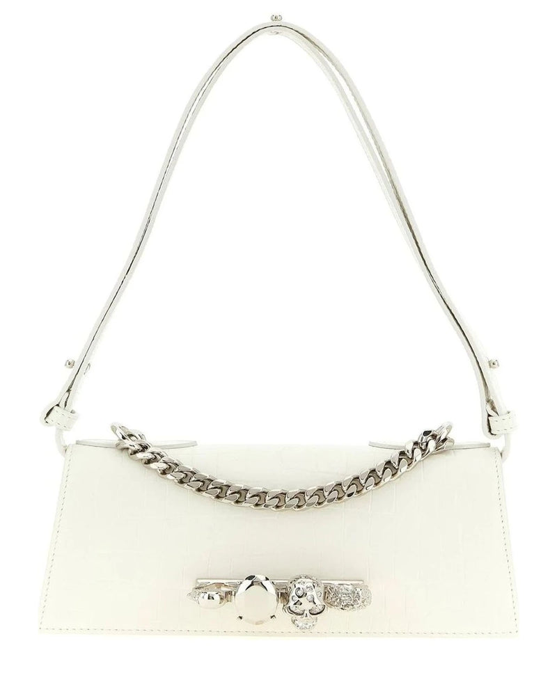 Alexander McQueen Shoulder Bag in white, Calfskin Leather
