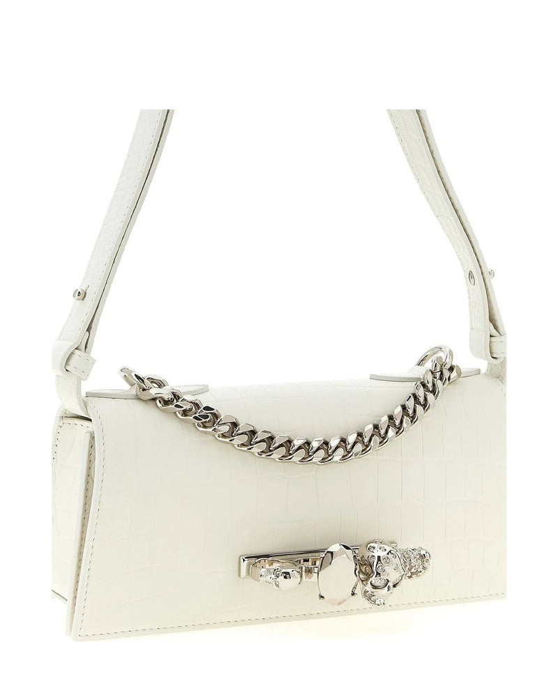 Alexander McQueen Shoulder Bag in white, Calfskin Leather — view 3