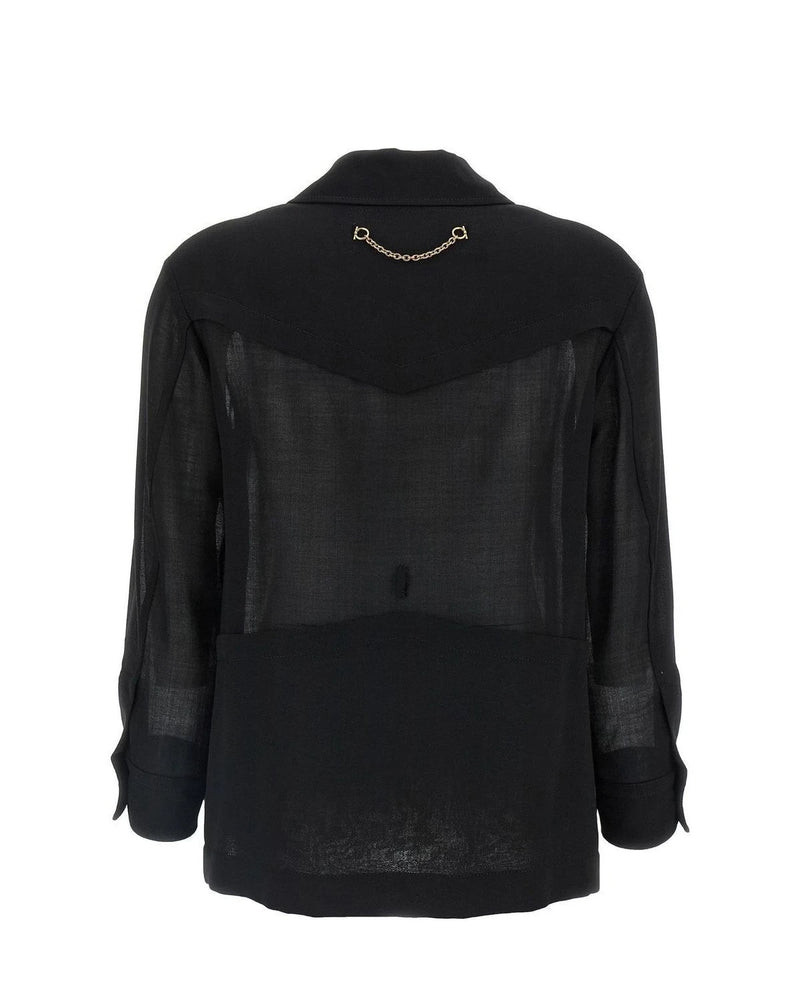 Ferragamo Dress Shirt in black, Virgin Wool — view 2