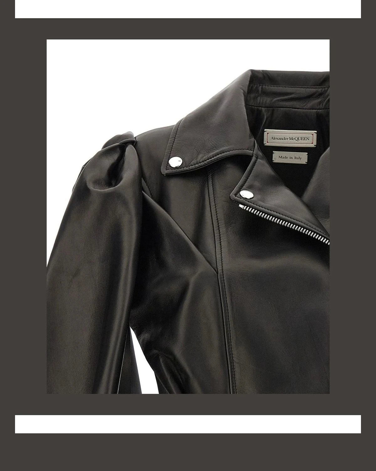 Alexander McQueen Bolero Jacket in black, Lamb Leather — view 4