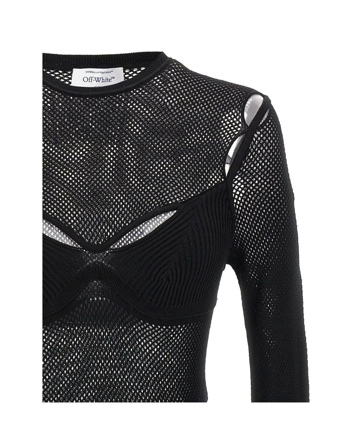 Off-White Tank Top in black, Viscose — view 3