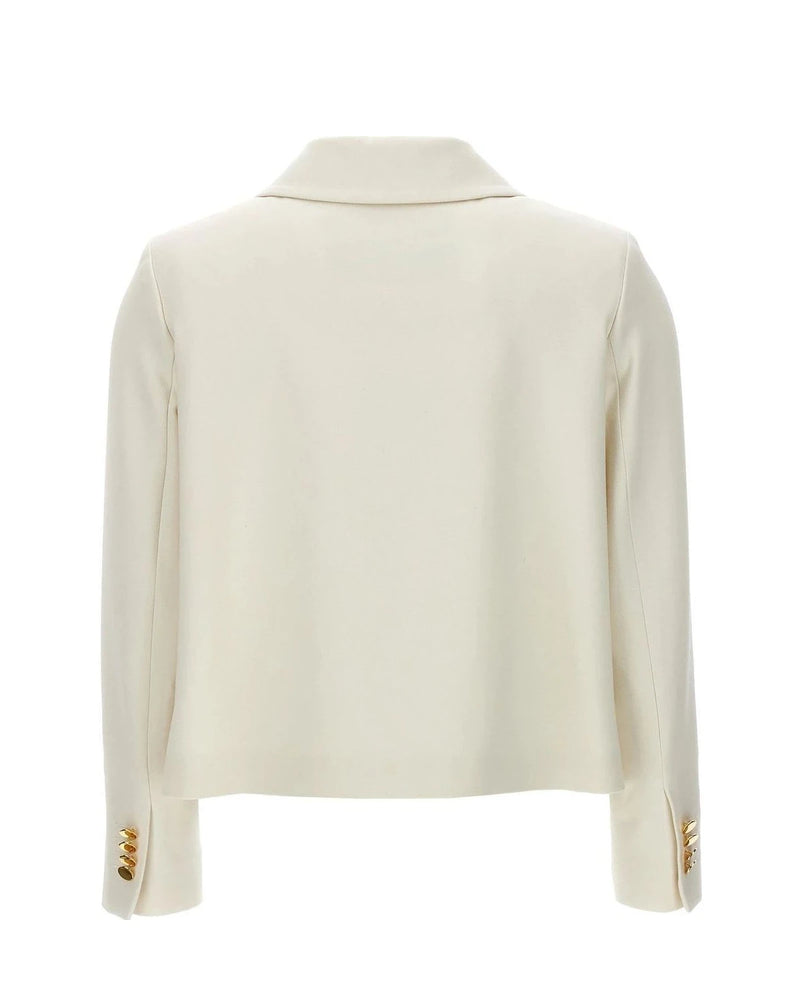 Kiton Bolero Jacket in white, Virgin Wool — view 2