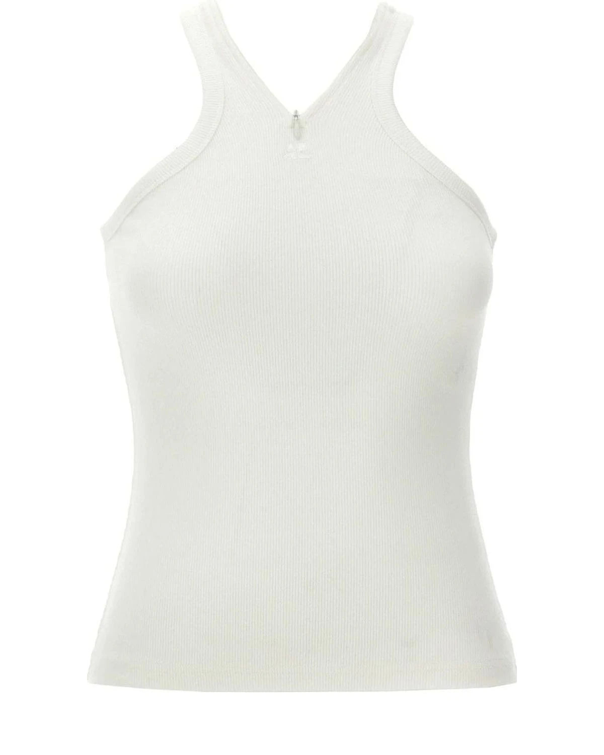 Courrèges Tank Top in white, Cotton