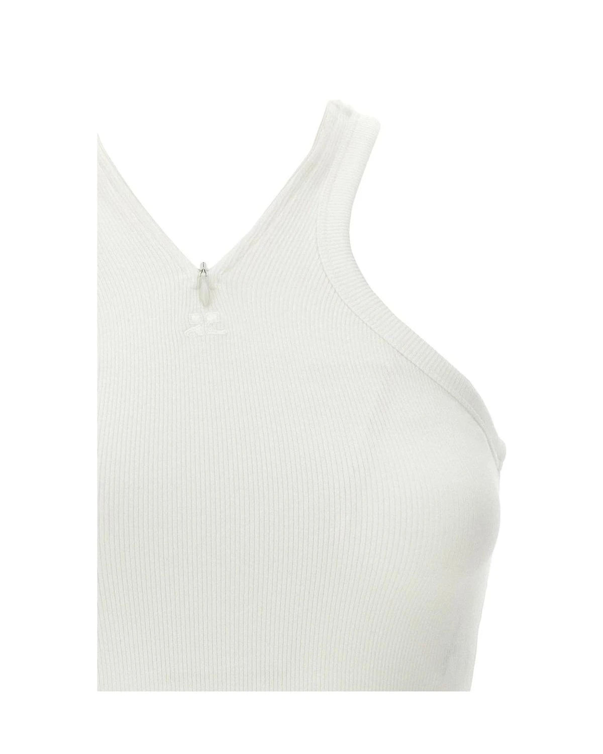 Courrèges Tank Top in white, Cotton — view 3
