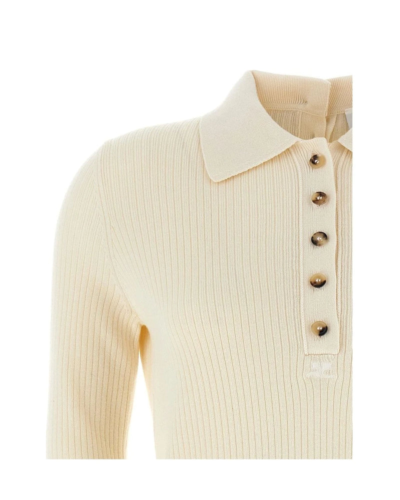 Courrèges Sweater in white, Cotton — view 3