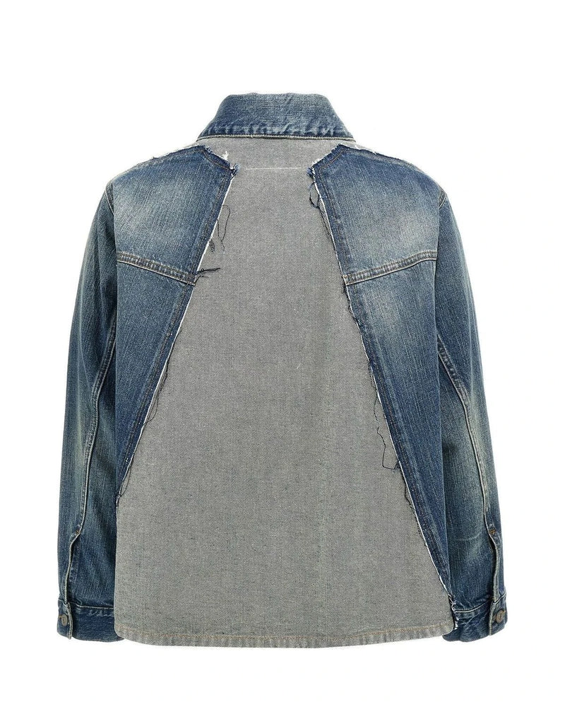 MM6 Maison Margiela Trucker Jacket in blue, Cotton — view 2