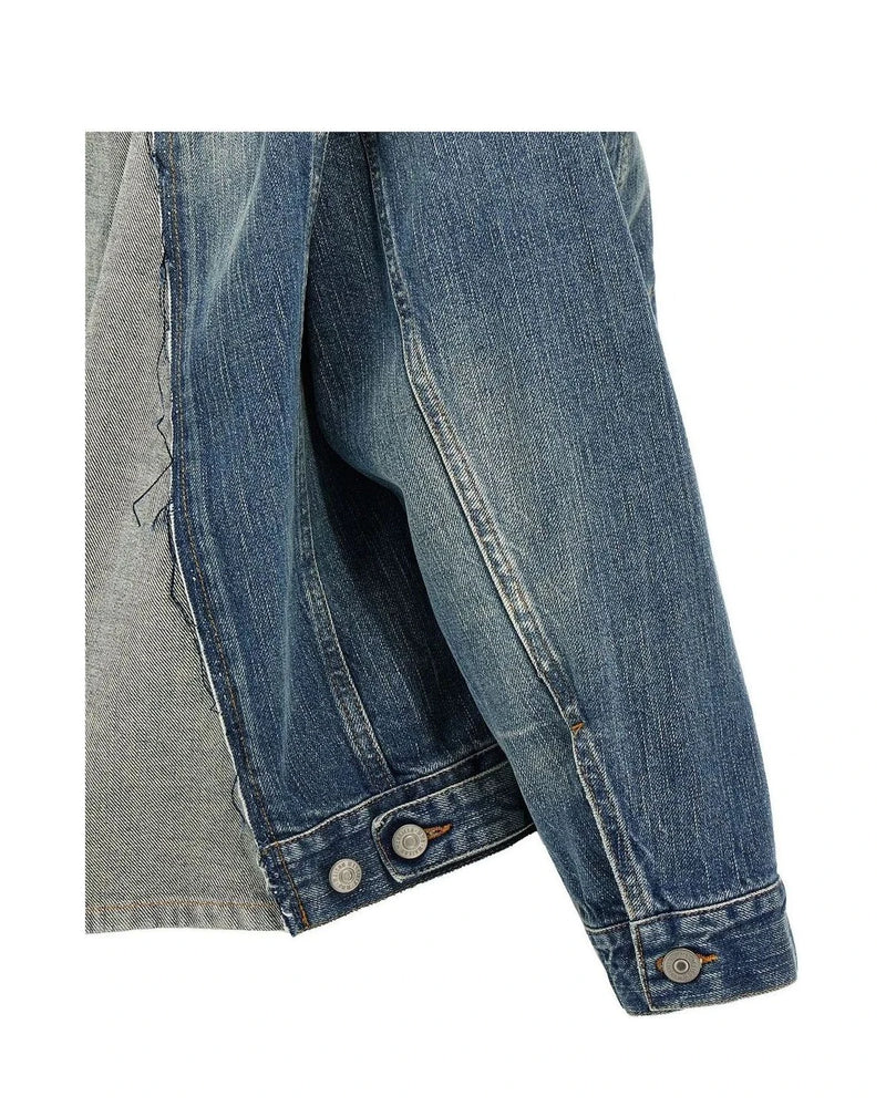 MM6 Maison Margiela Trucker Jacket in blue, Cotton — view 4