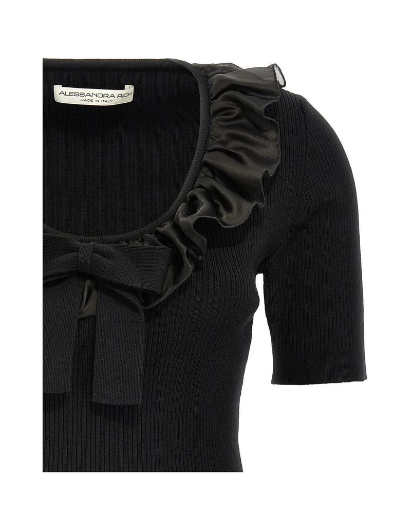 Alessandra Rich Blouse in black, Wool — view 3