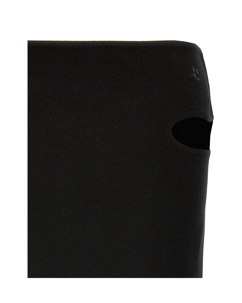 Courrèges Skirt in black, Viscose — view 3
