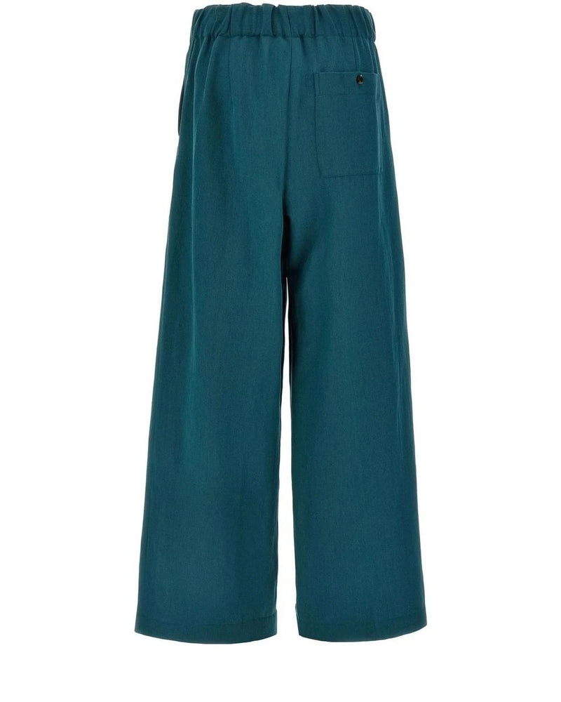 Dries Van Noten Palazzo Pant in blue, Wool — view 2