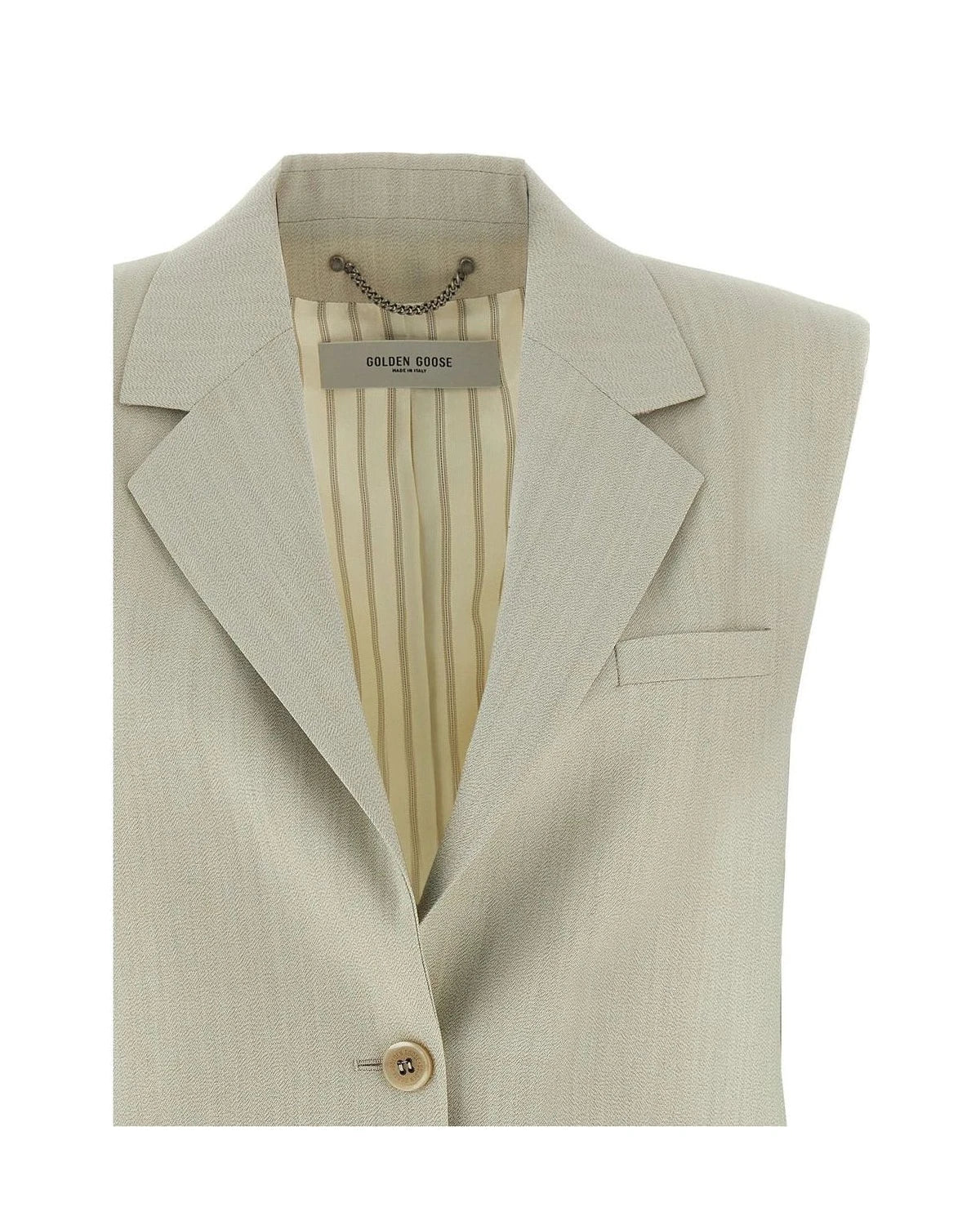 Golden Goose Vest in beige, Virgin Wool — view 3