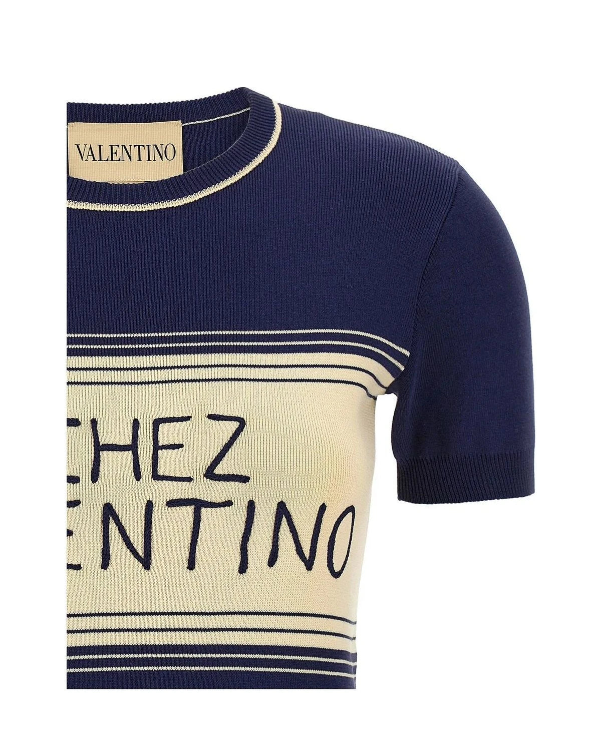 Valentino Garavani T-Shirt in blue, Cotton — view 3