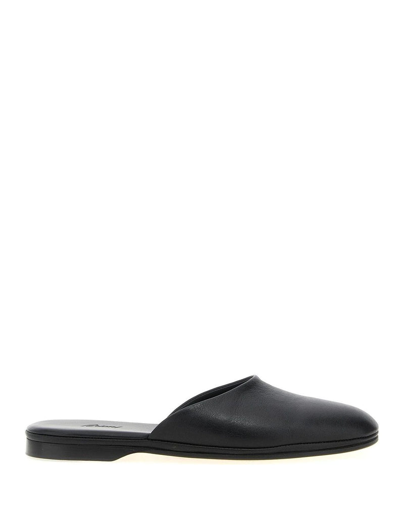 Black Calfskin Mules 