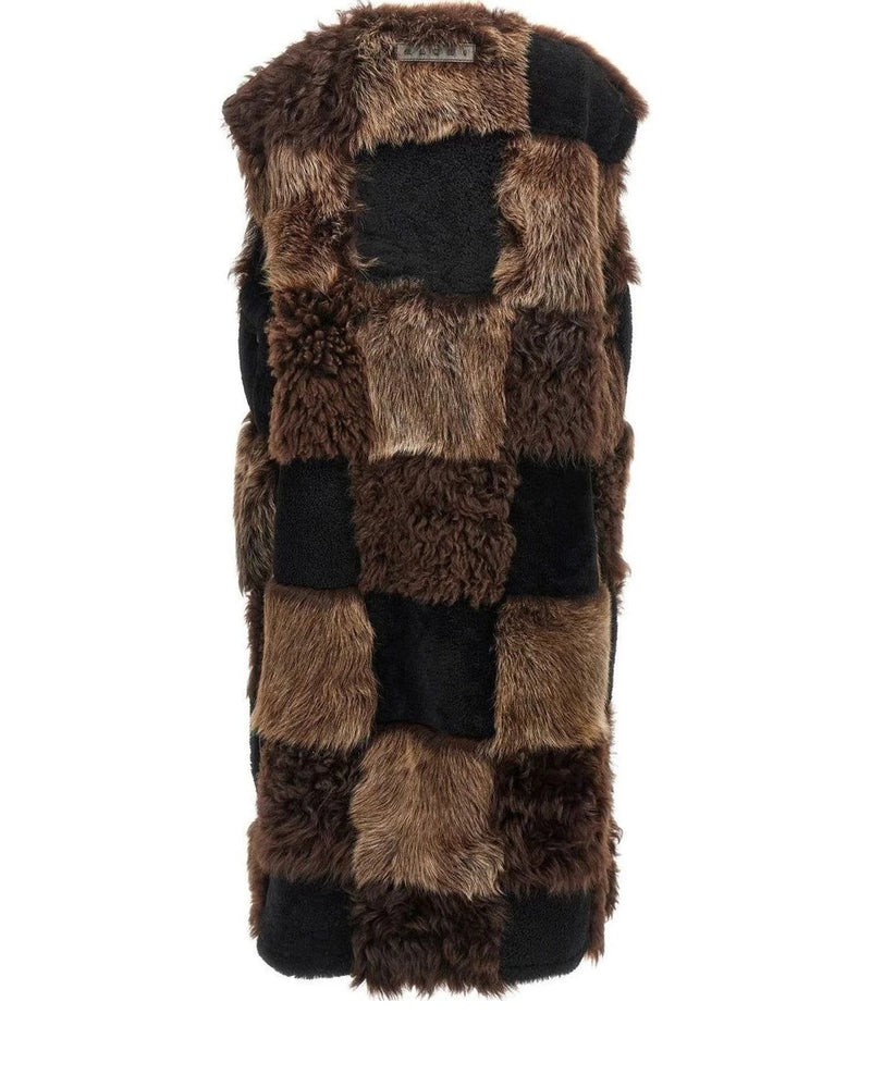 Marni Vest in brown, Lamb Fur — view 2