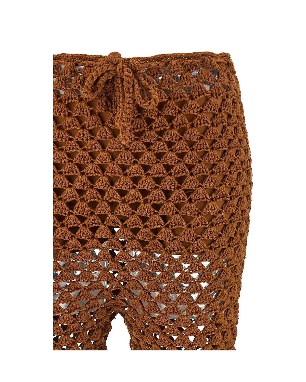 Ermanno Scervino Palazzo Pant in brown, Cotton — view 3