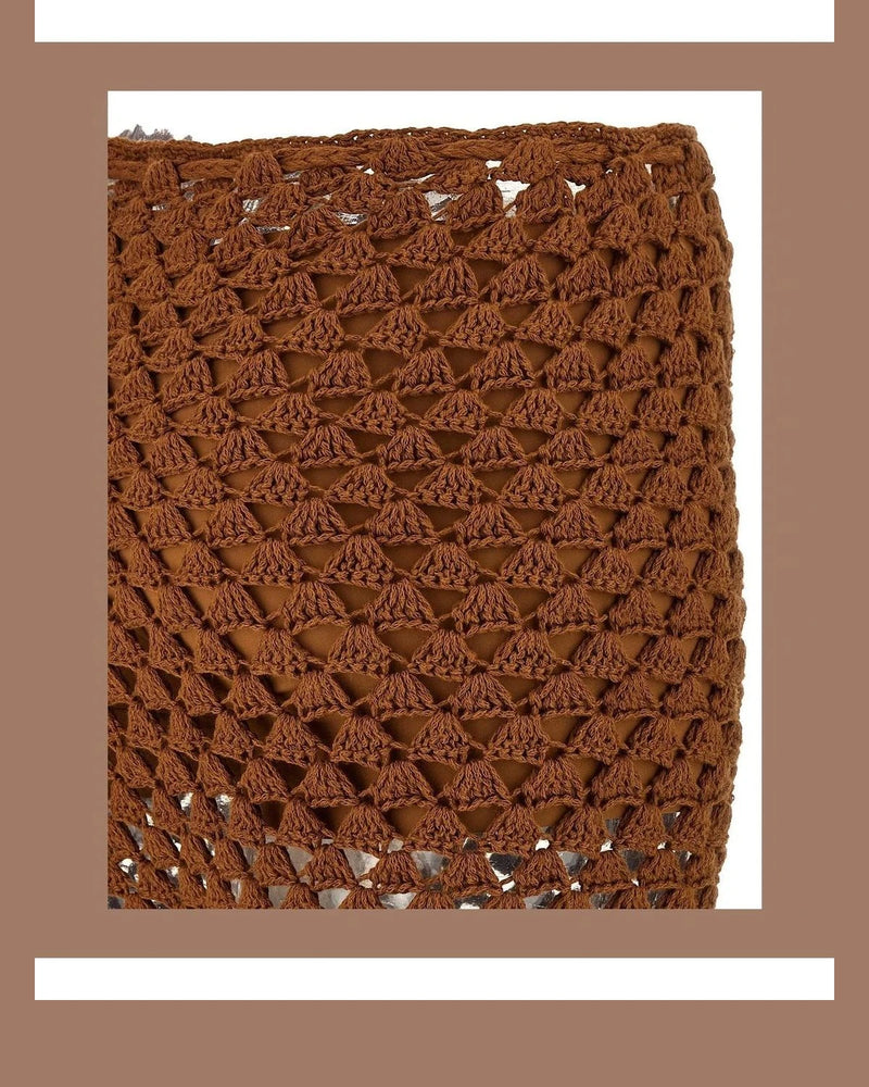 Ermanno Scervino Palazzo Pant in brown, Cotton — view 4