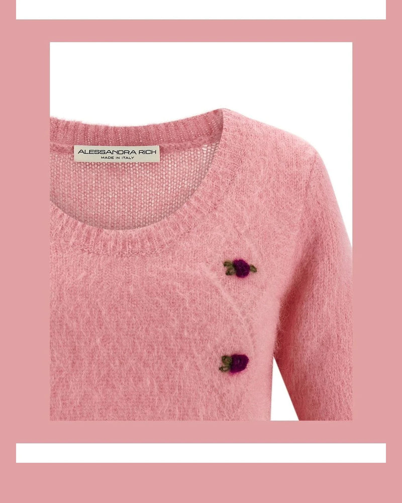 Alessandra Rich Sweater in multicolor, Mohair Wool — view 3