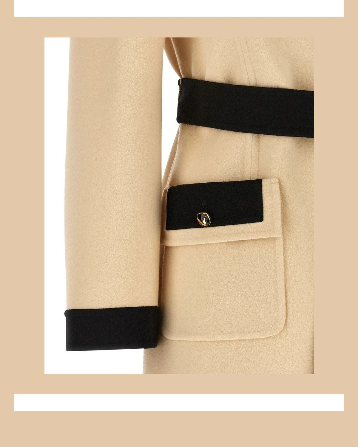 Valentino Garavani Wrap Coat in beige, Virgin Wool — view 4