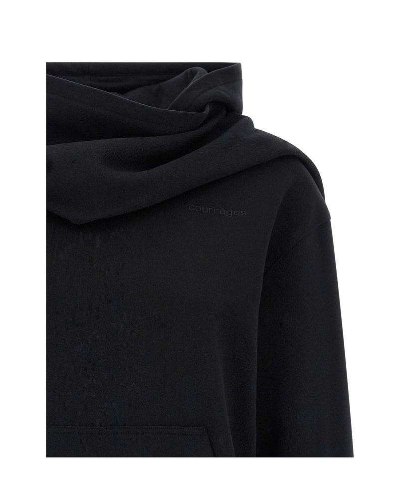 Courrèges Hoodie in black, Cotton — view 3