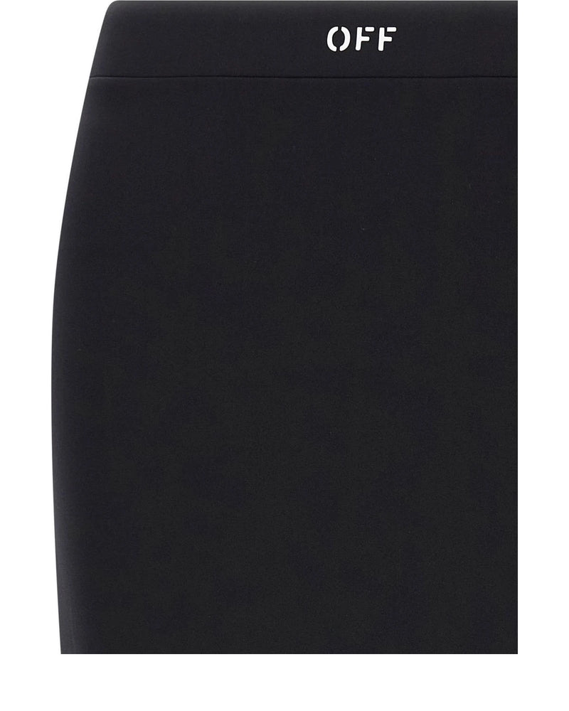 Black Polyamide Midi Skirt 