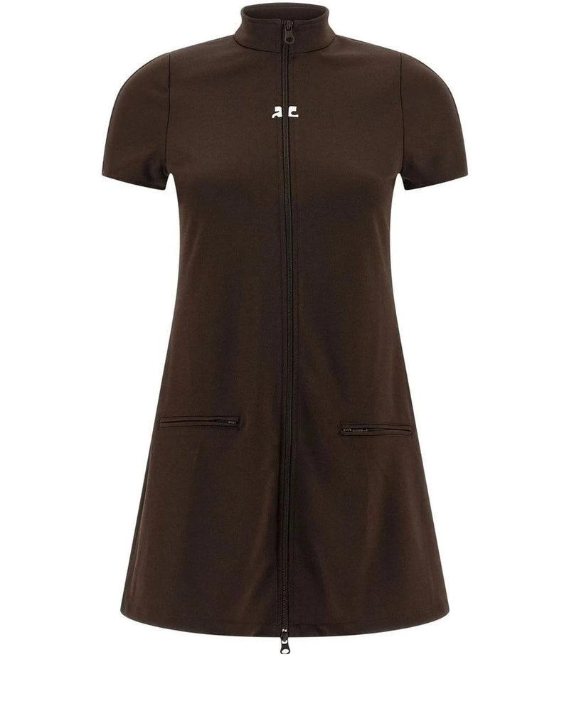 Courrèges Dresse in brown, Polyester