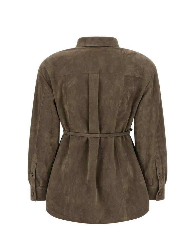 Fendi Blouse in gray, Lamb Leather — view 2