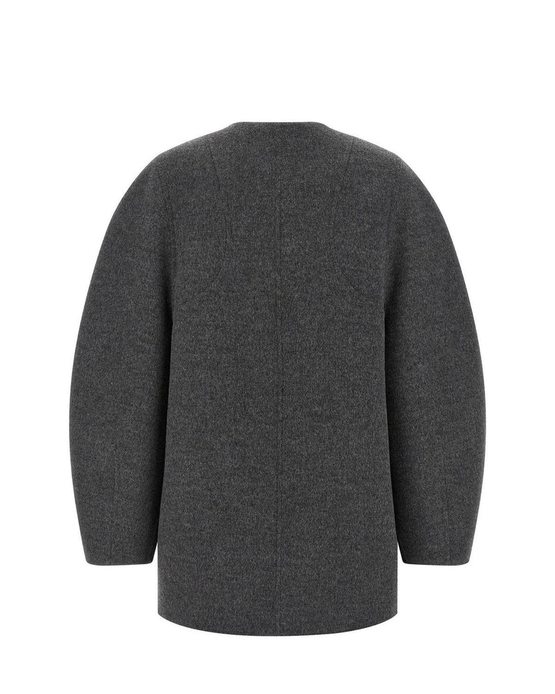 Fendi Wrap Coat in gray, Virgin Wool — view 2