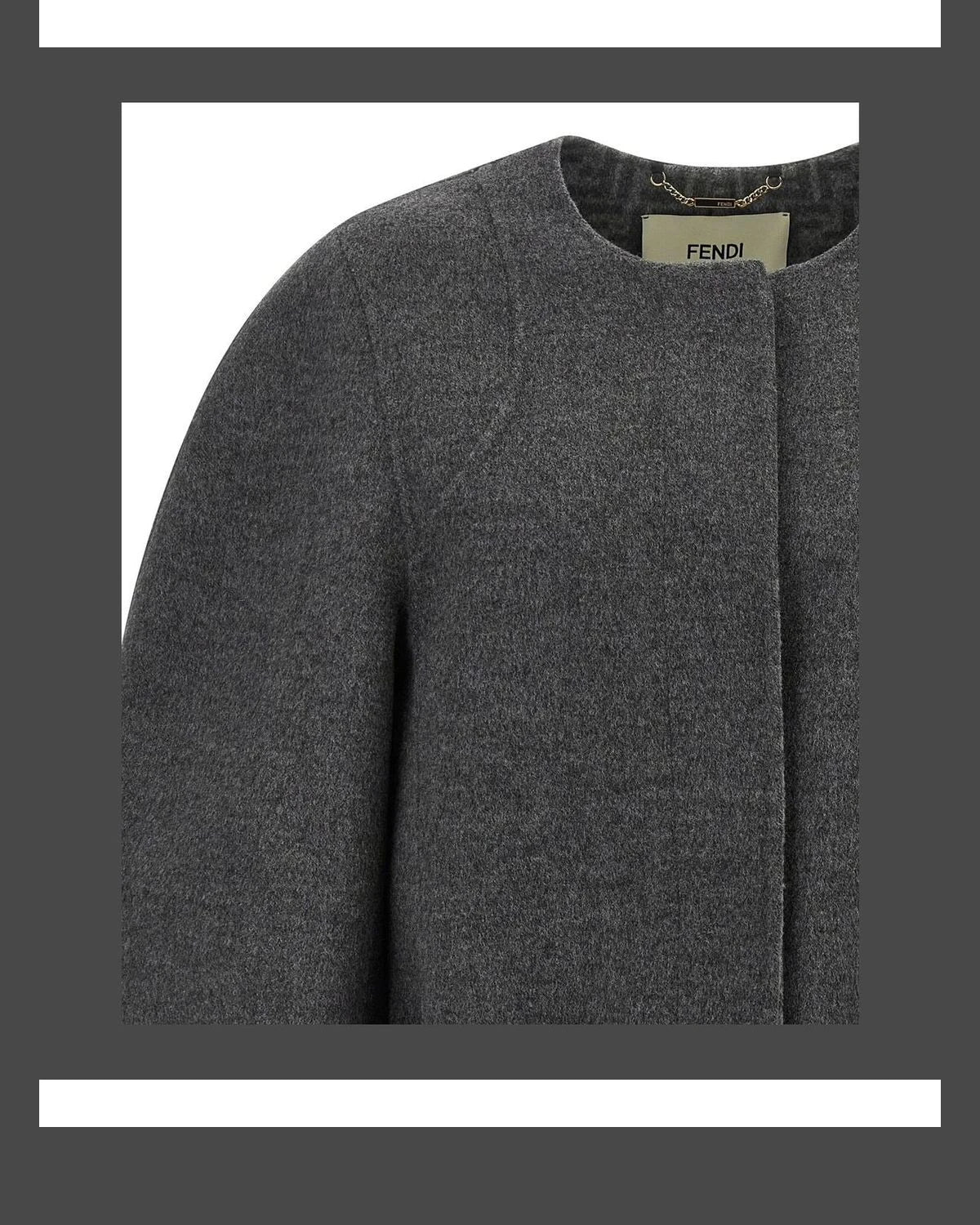 Fendi Wrap Coat in gray, Virgin Wool — view 3