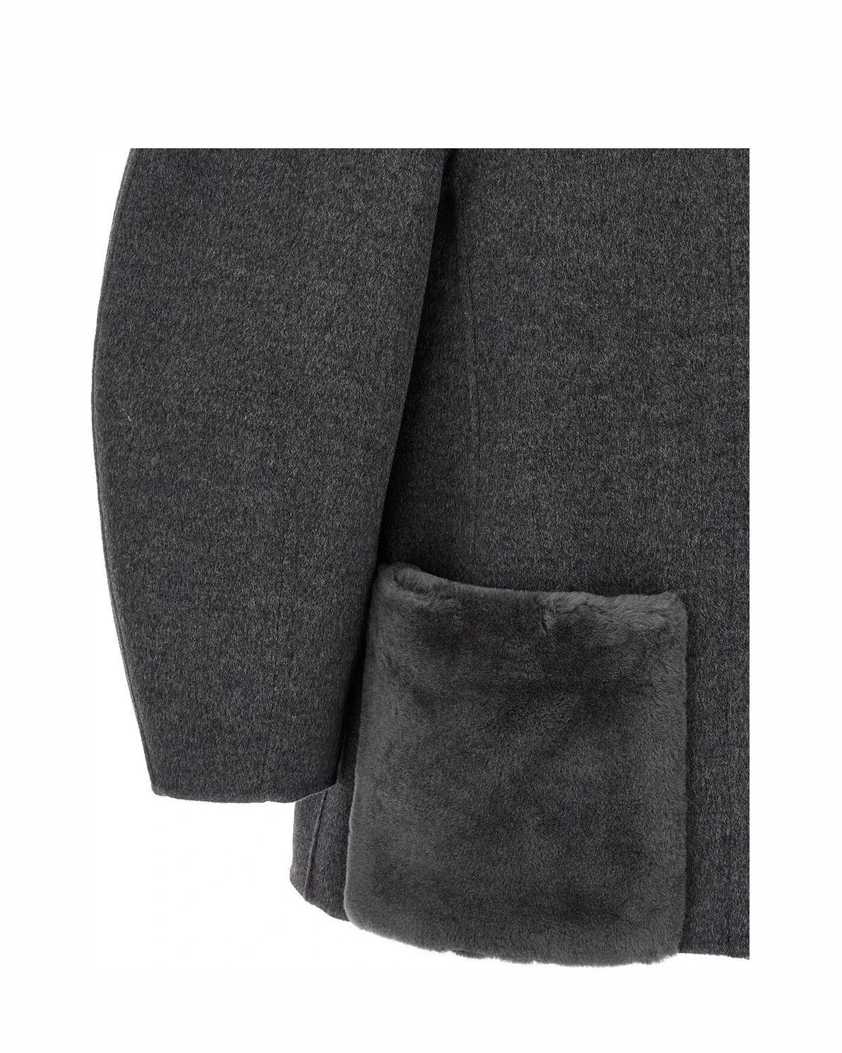 Fendi Wrap Coat in gray, Virgin Wool — view 4
