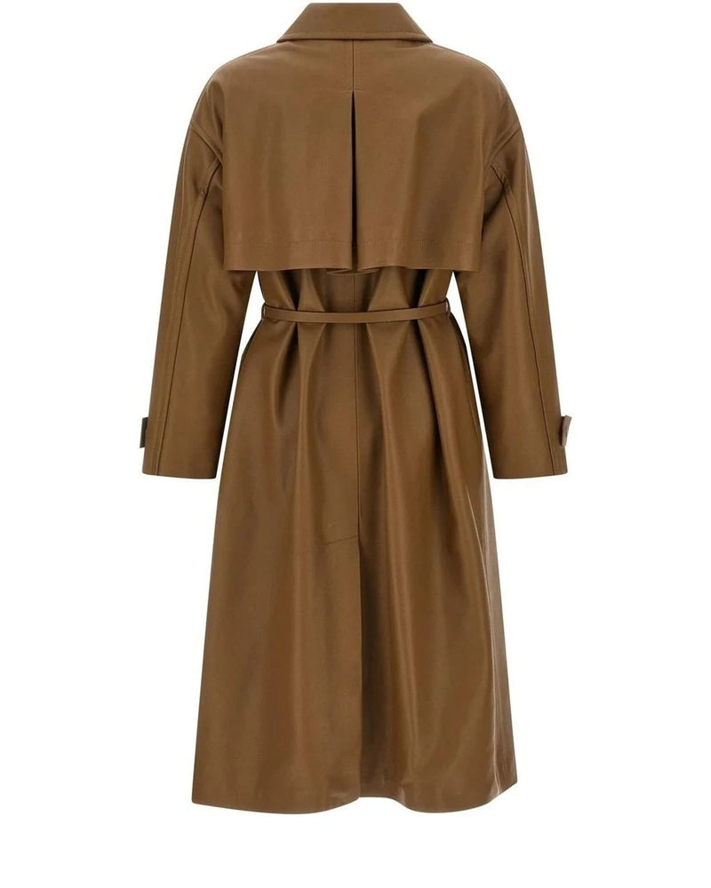 Fendi Trench Coat in brown, Lamb Leather — view 2