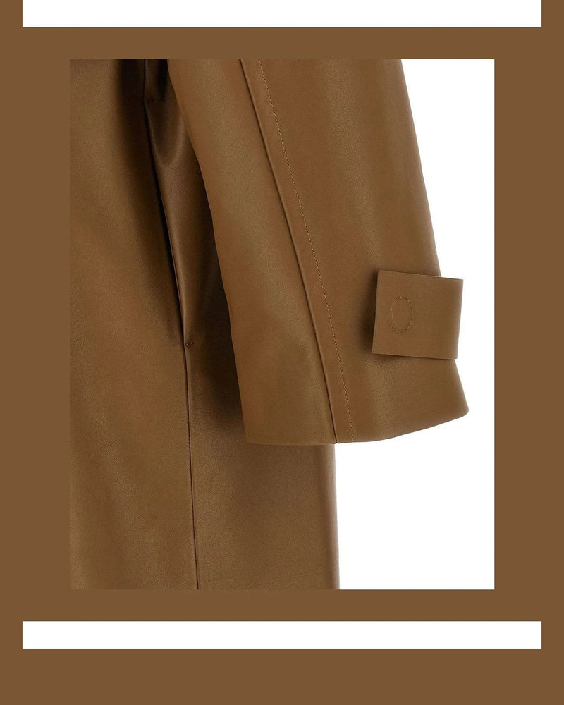 Fendi Trench Coat in brown, Lamb Leather — view 4
