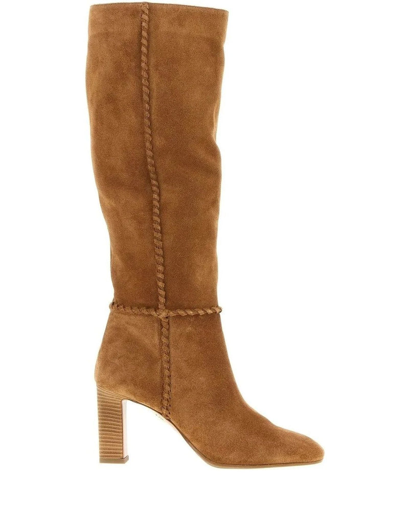 Aquazzura Knee High Boots in beige, Calfskin Leather