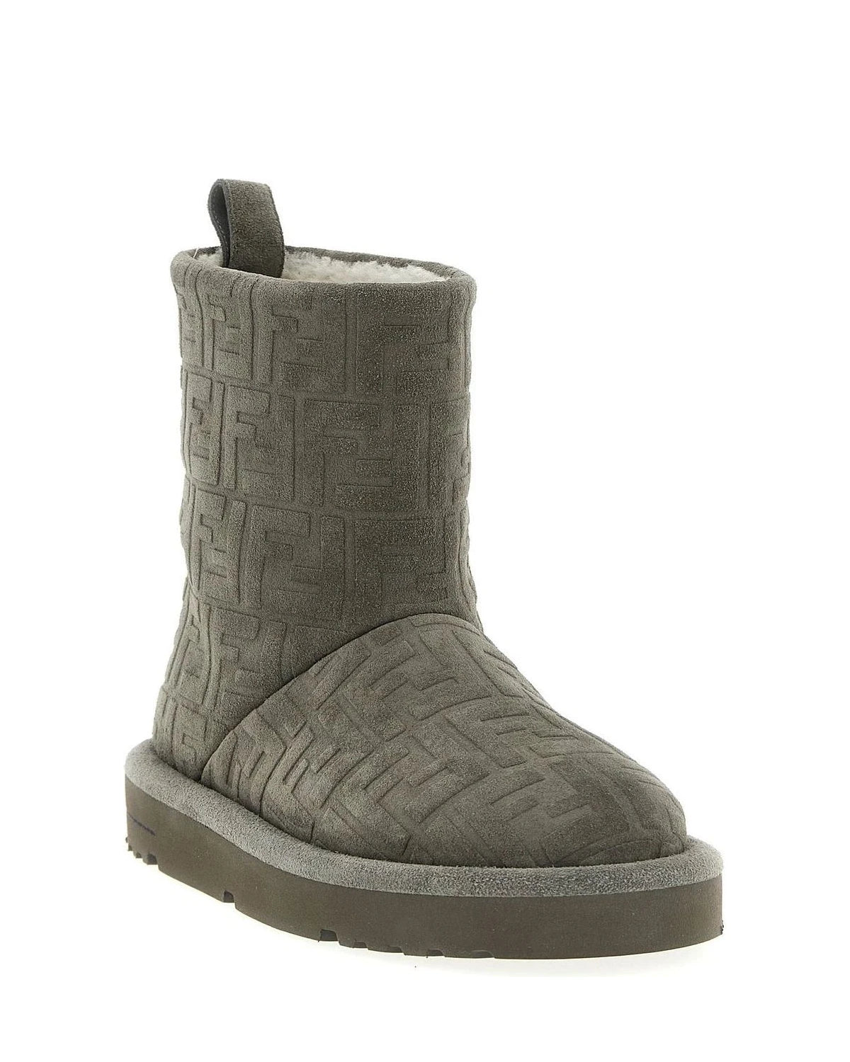 Fendi Slippers in gray, Calfskin Leather — view 2
