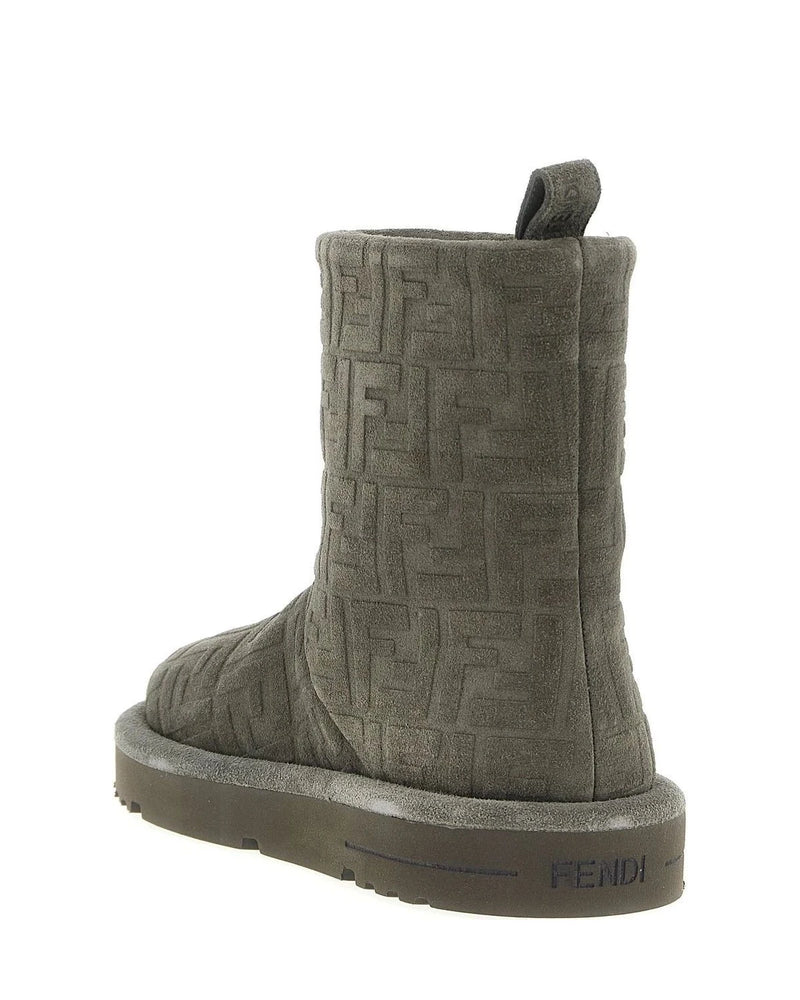 Fendi Slippers in gray, Calfskin Leather — view 3