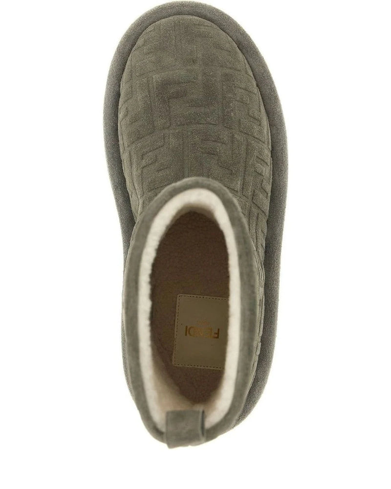 Fendi Slippers in gray, Calfskin Leather — view 4
