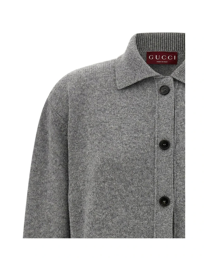Gucci Cardigan in gray, Wool — view 3