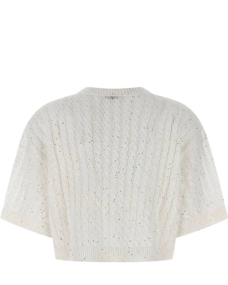Brunello Cucinelli Cardigan in white, Linen — view 2