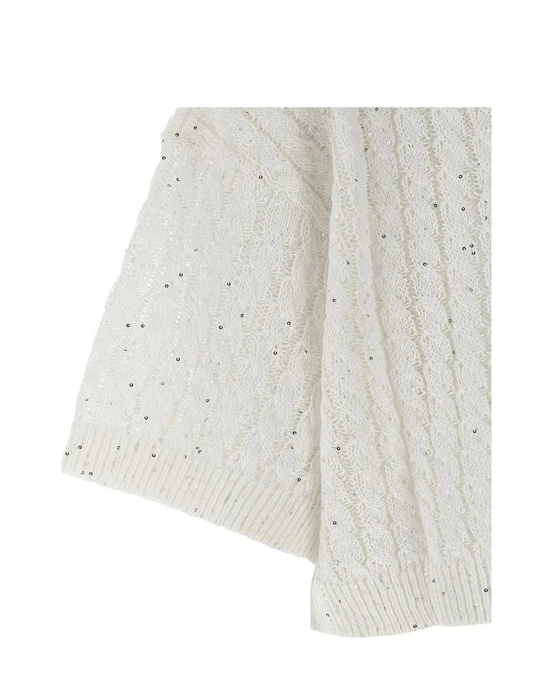 Brunello Cucinelli Cardigan in white, Linen — view 4