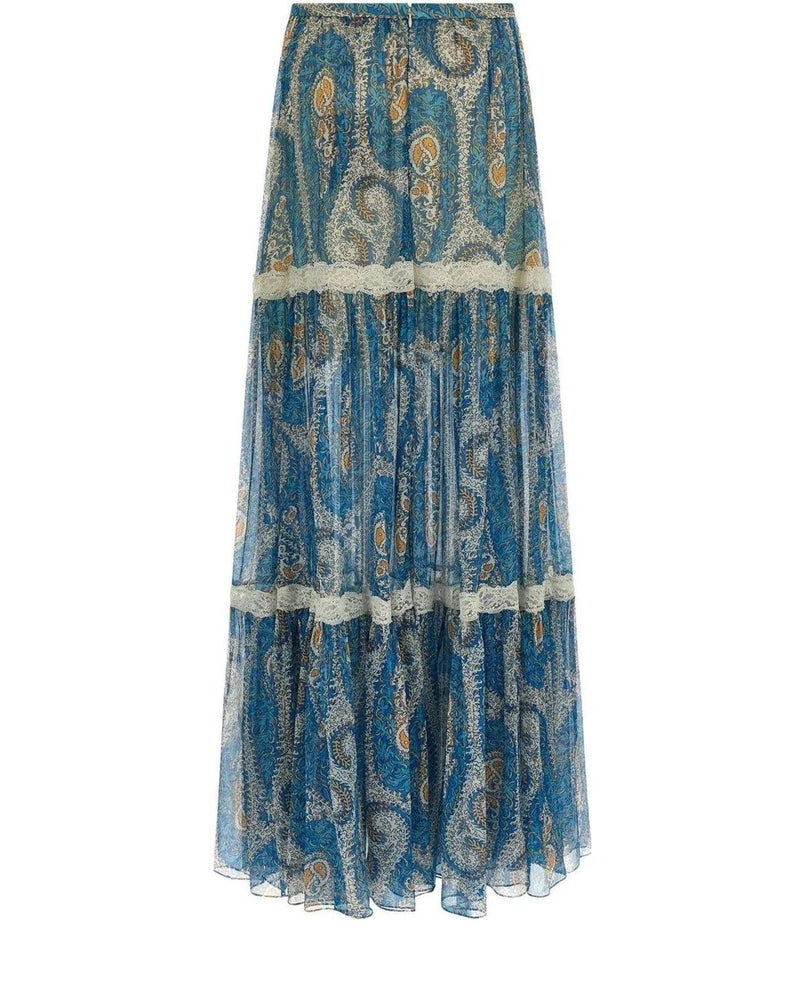 Etro Skirt in blue, Silk — view 2