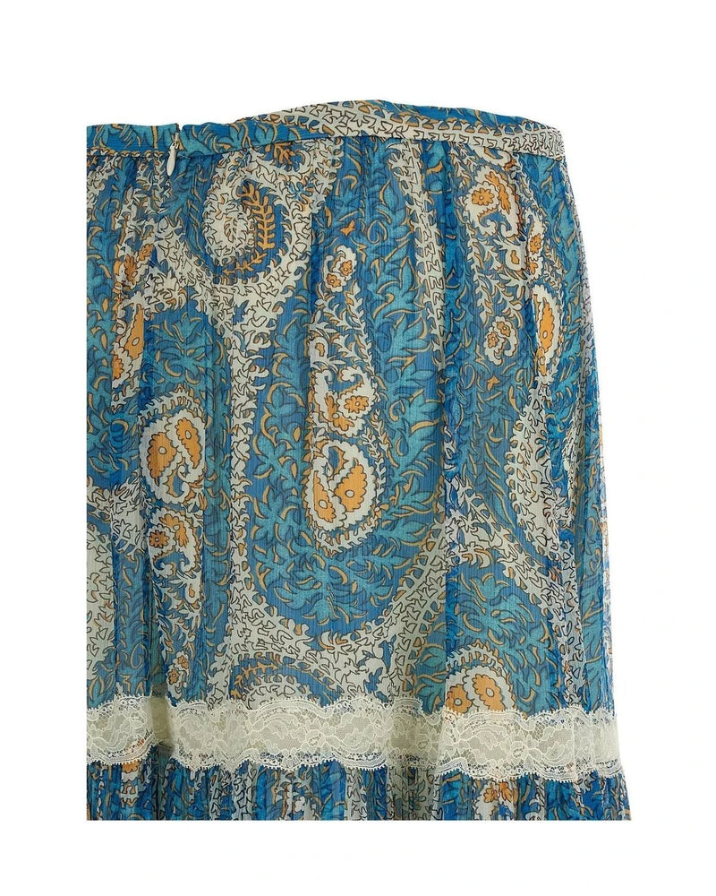 Etro Skirt in blue, Silk — view 4