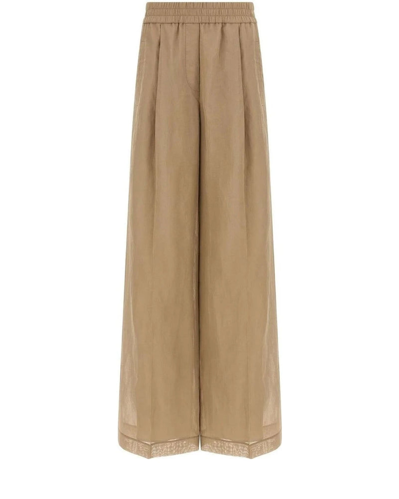 Brunello Cucinelli Palazzo Pant in beige, Cotton