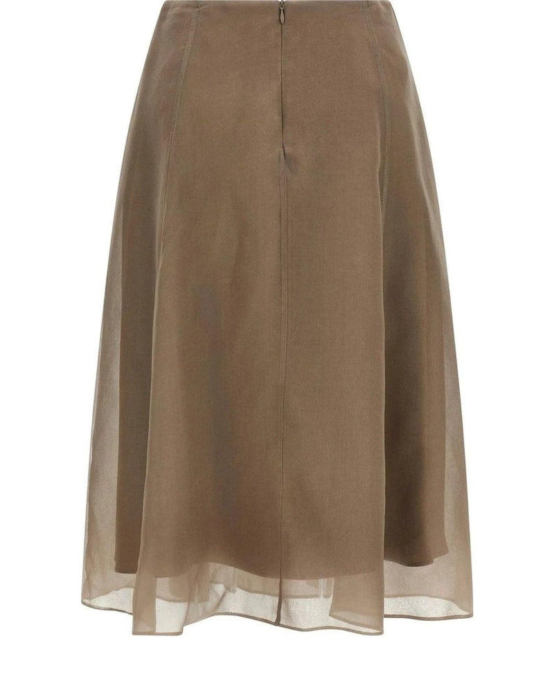 Brunello Cucinelli Skirt in beige, Silk — view 2