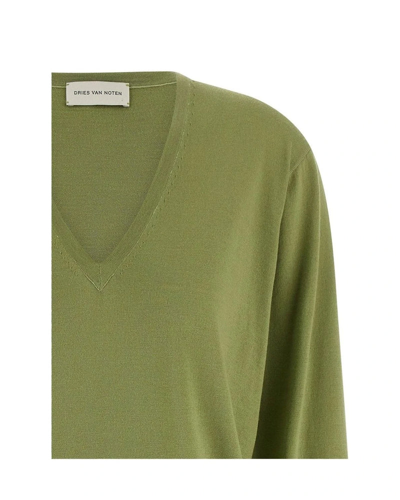 Dries Van Noten Sweater in green, Merino Wool — view 3